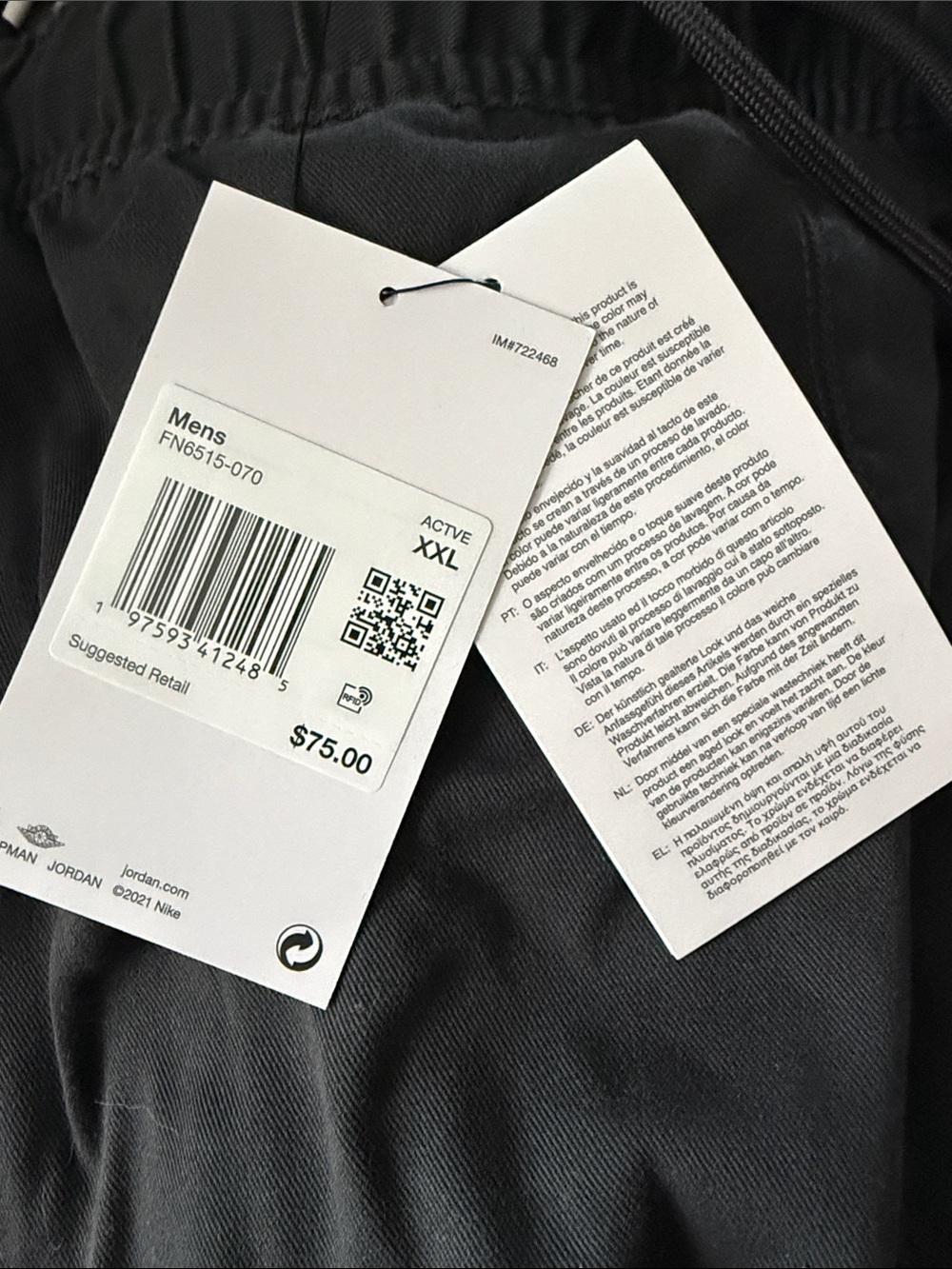NWT Men's Black Jordan Brand Shorts - Picture 4 of 4